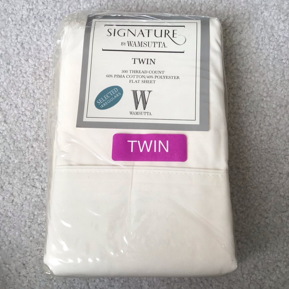 New Signature Twin White Flat Bed Sheets